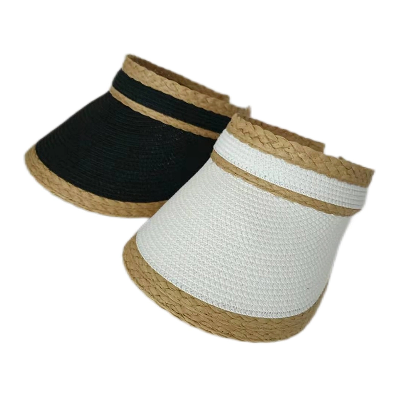 Wide Brim Packable Roll up Straw Sun Visor Women Raffia Visor Summer Beach Hat