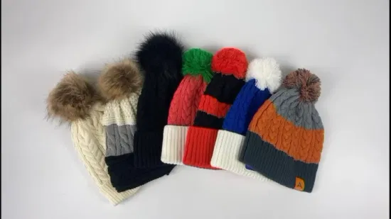 Fabricante por atacado personalizado inverno jacquard mulher homem malha designer esportes moda toque gorro para homem