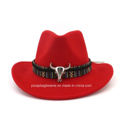 Chapéu Fedora de cowboy de couro da moda